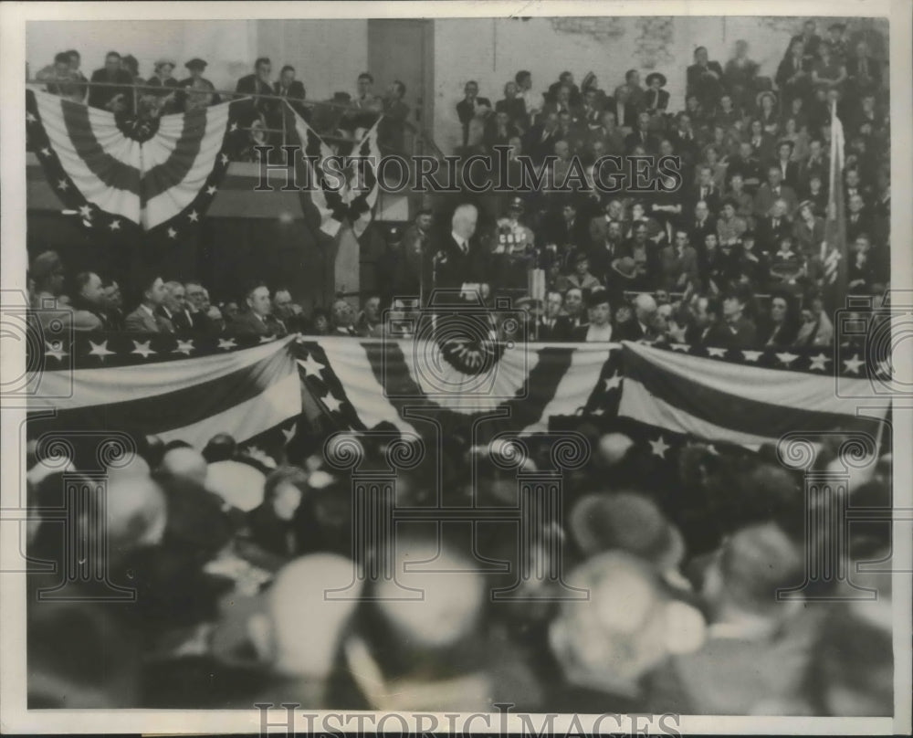 1938 Press Photo Ex-Pres Hoover Speaking at the Grass Roots Convention of OK - Historic Images