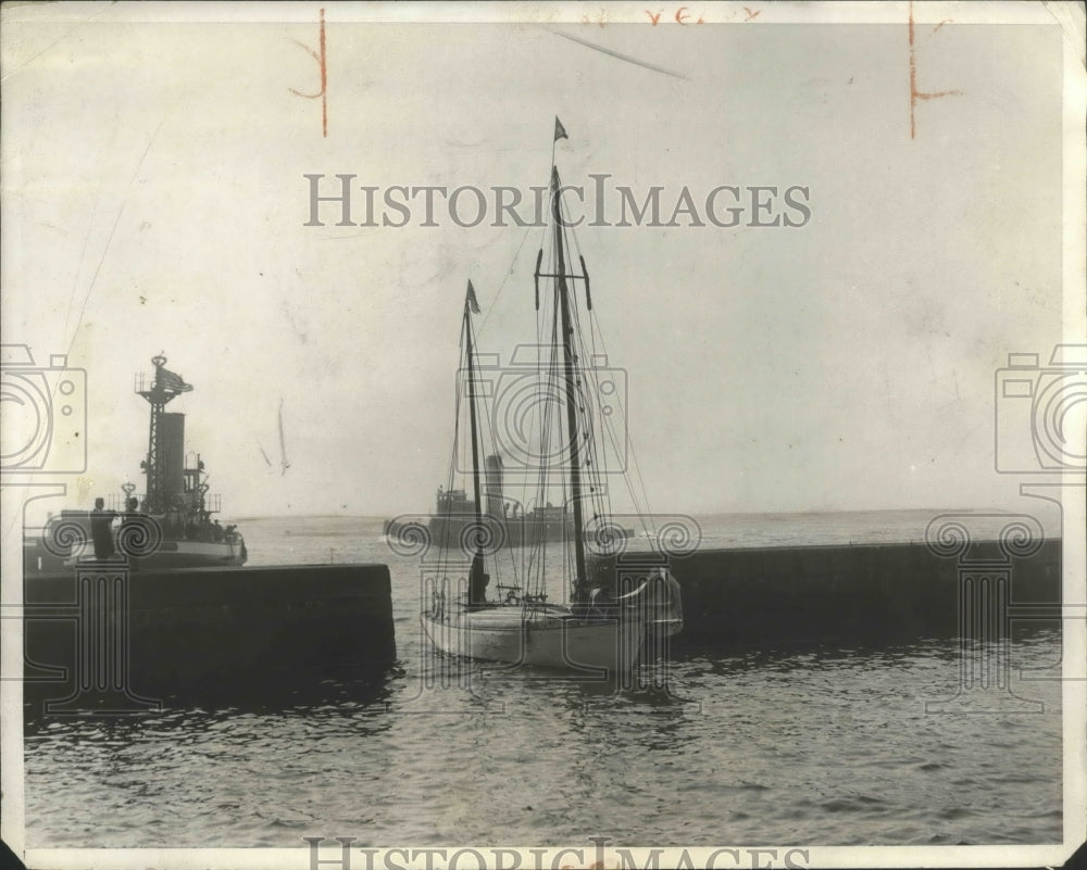 1931 Press Photo Ketch Syaarf Ends 32,000 Mile Jaunt Around the World-Historic Images