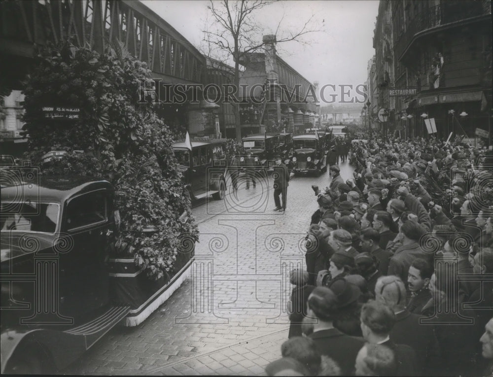 1937 Press Photo Funeral Procession of the Five Victim of Clichy Riots- Historic Images