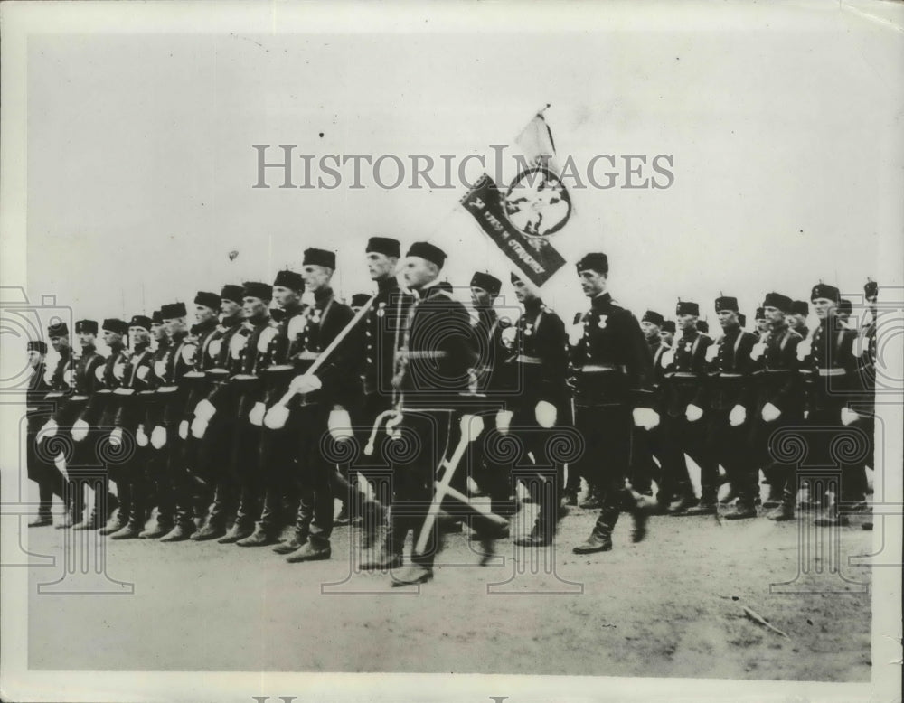 1934 Press Photo King Alexander Guards passing in review in Belgrade - nef67869- Historic Images