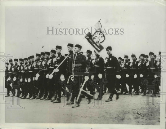 1934 Press Photo King Alexander Guards passing in review in Belgrade - nef67869- Historic Images