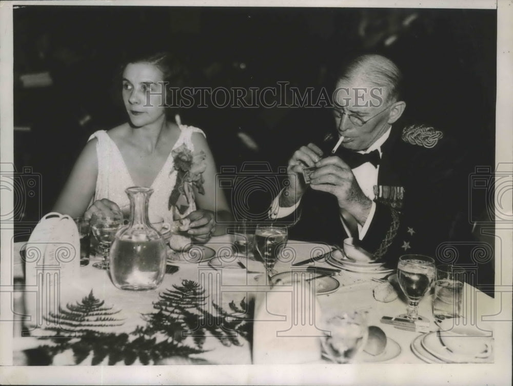 1934 Press Photo Mrs. James. H.MacBrein and Maj. Gen. Dennis E. Nolan-Historic Images