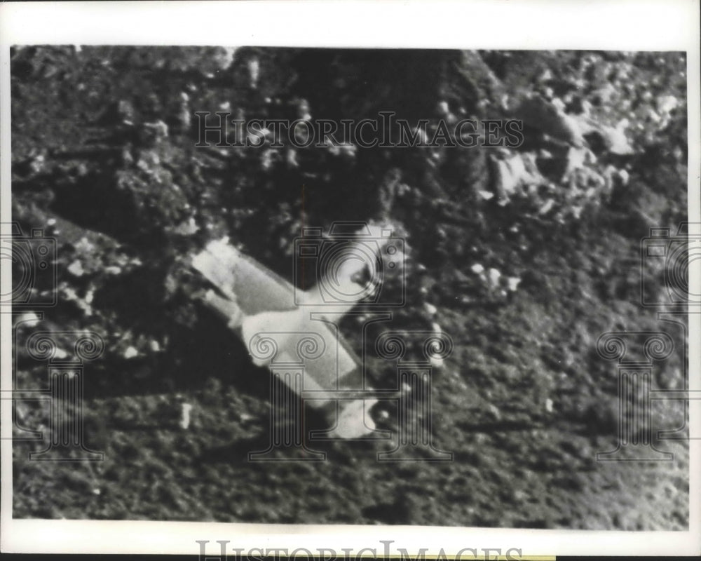 1966 Press Photo Tail section of a Peruvian Airliner dissapeared late April 27-Historic Images