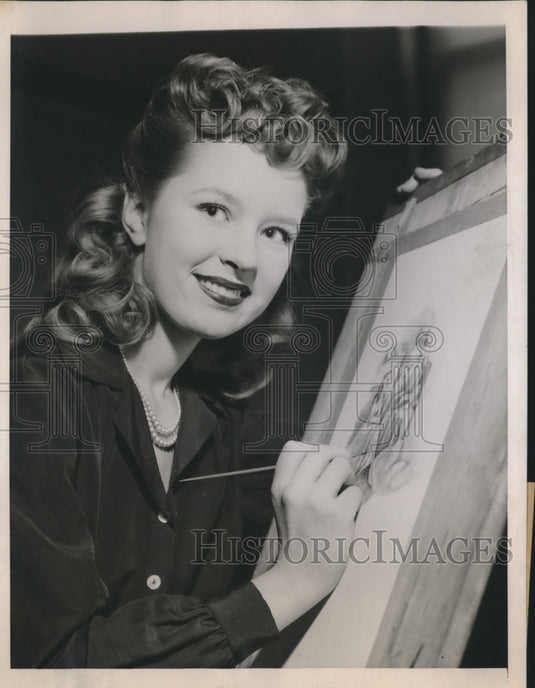 1944 Press Photo Marilynn Schaffer has been selected to present her painting-Historic Images