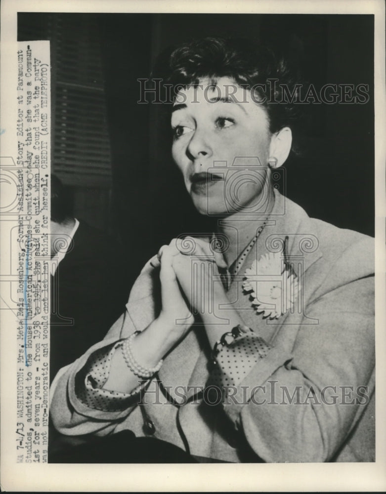 1951 Press Photo Mrs. Reis Rosenberg Admitted That She Was a Communist Years Ago-Historic Images