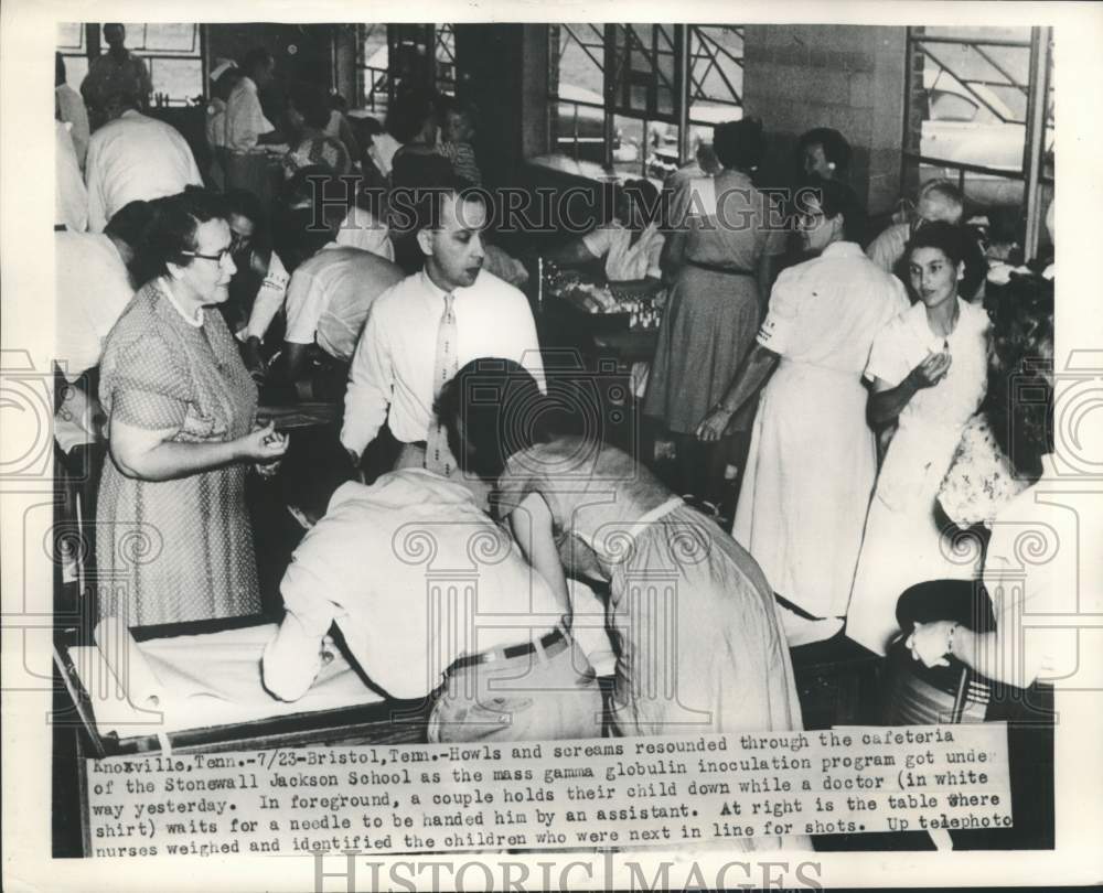 1953 Children receive vaccinations at school in Knoxville, TN-Historic Images