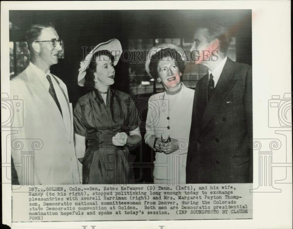 1952 Press Photo M/M Estes Kefauver, Margaret Thompson, Averell Harriman in CO- Historic Images