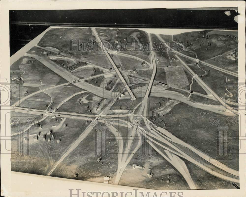 1932 Press Photo Scale model of intersecting roads in Independence - nei17407- Historic Images