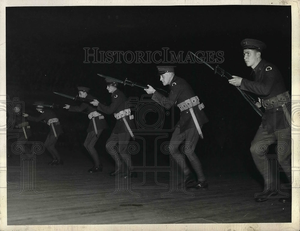 1934 Press Photo Bayonette drill of 145th  Infantry Division - Historic Images