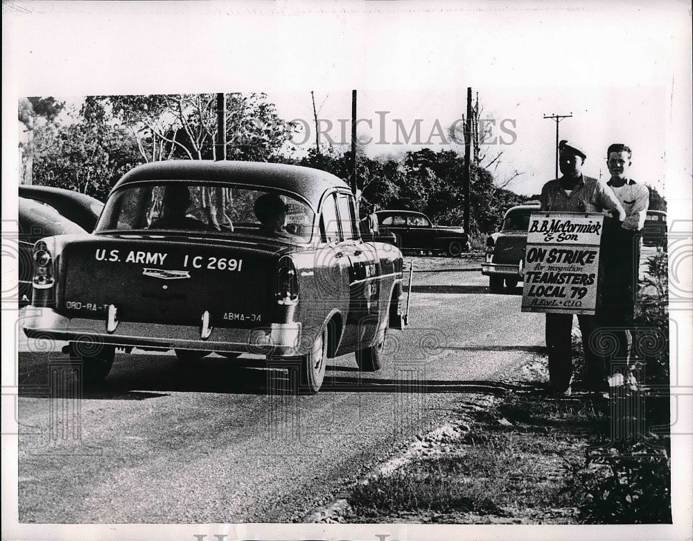 1957 Picket Patrols at the road side of Missile Ground Entrance. - Historic Images