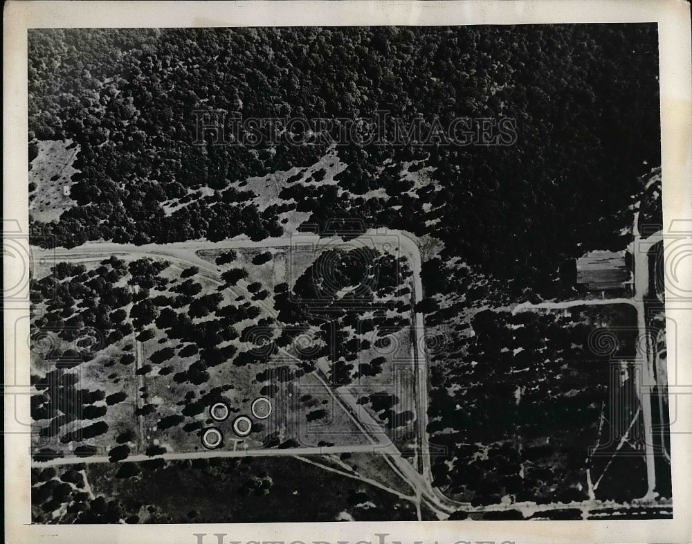 1939 Press Photo Camouflaged field guns during U.S.Army Maneuvers in Kentucky. - Historic Images