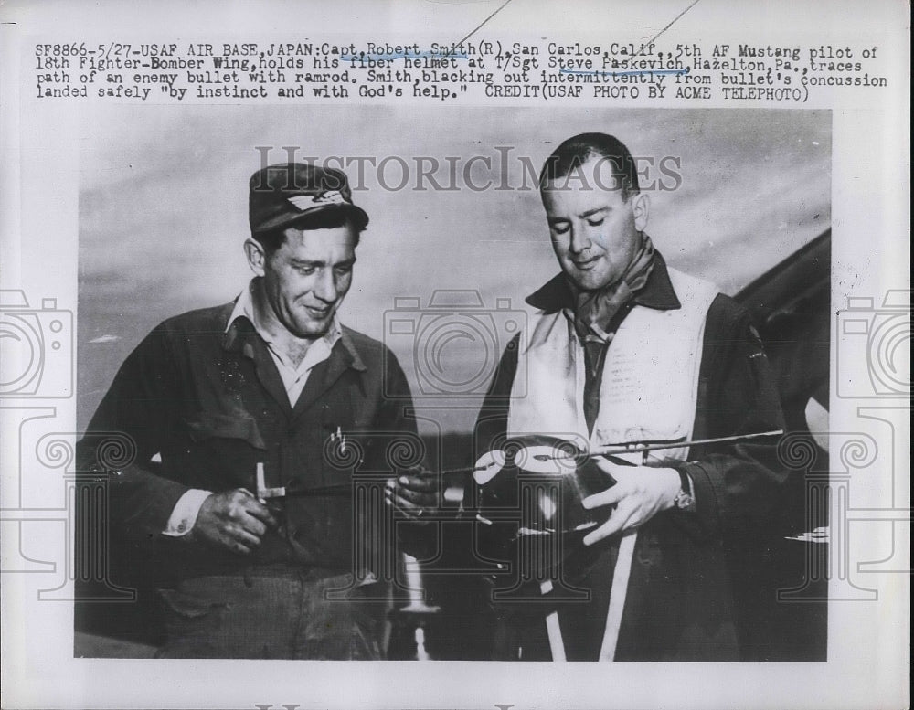 1951 Capt.Robert Smith and T/Sgt Steve Paskevich of U.S.Air Force. - Historic Images