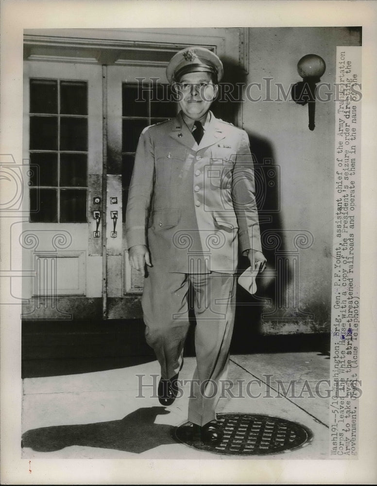 1948 Press Photo Brig.General P.F. Yount in Washington D.C.-Historic Images