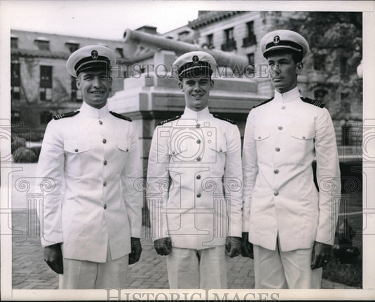 1945 Top Three Honor Men of Naval Academy 1945 Graduating Class. - Historic Images