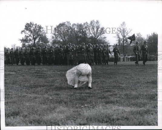 1956 Elizabeth Gail daughter of Capt. & Mrs. Burton Dessner at Fort - Historic Images