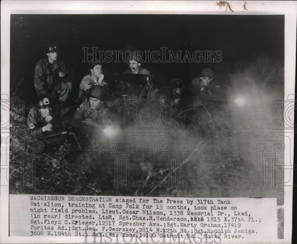1922 317th Tank Battalion during night field training at Camp Polk. - Historic Images