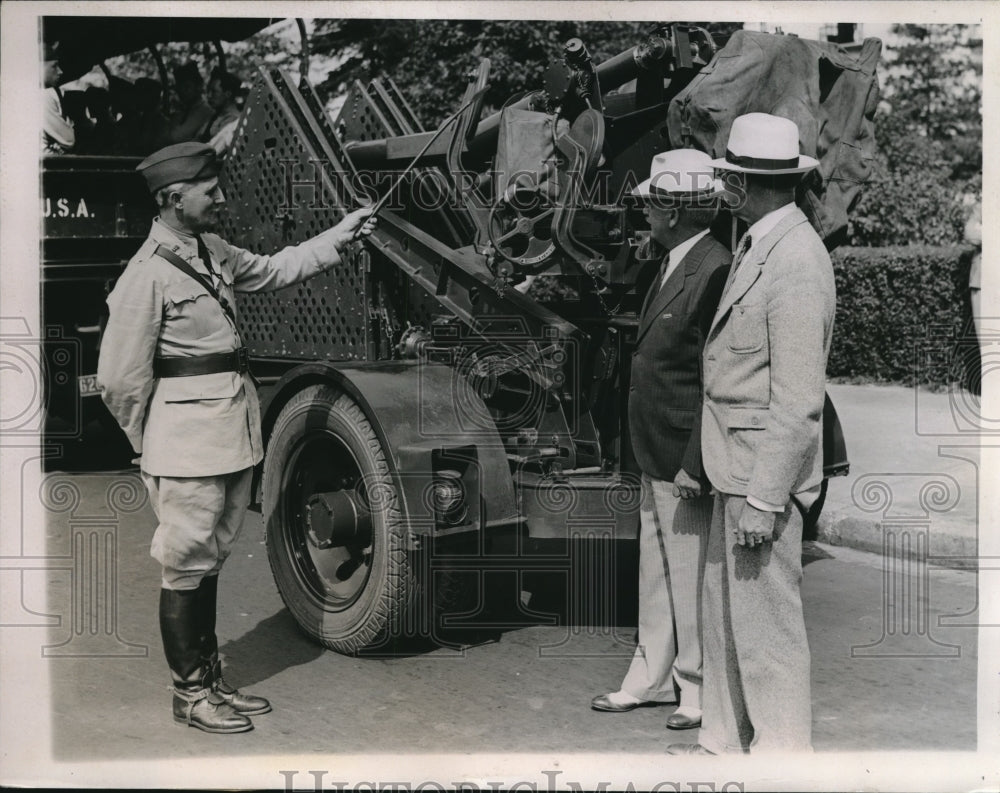 1938 Press Photo Sixty Second Coast Artillery with their guns at Washington. - Historic Images