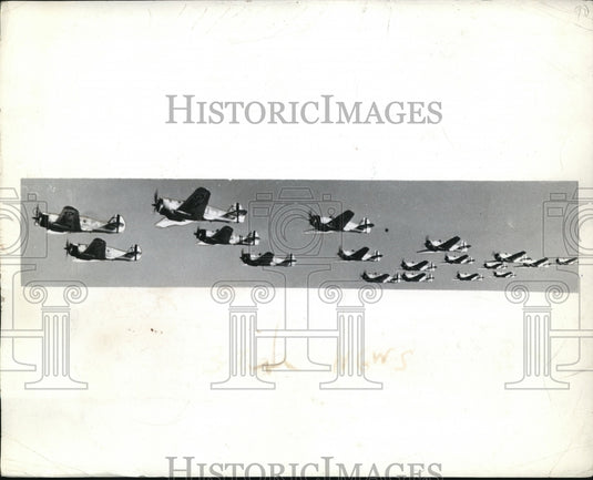 1940 Planes of U.S.Army 20th Pursuit Group over San Francisco Bay. - Historic Images