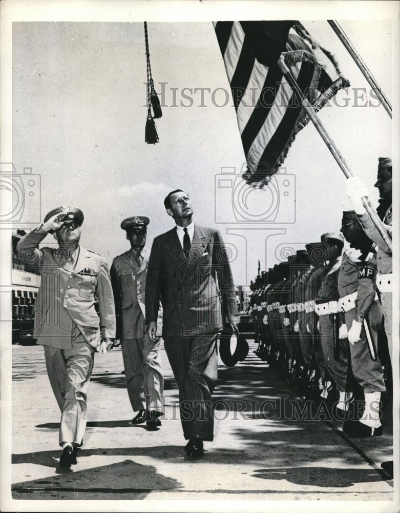 1942 Press Photo NY, Gen Drum, Lt Col GF Hawkins,Rt Hon GWT Knollys-Historic Images