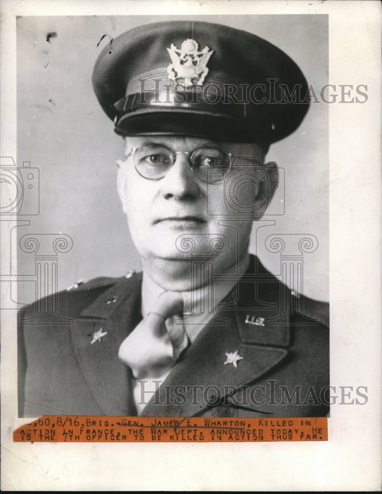 1944 Brig Gen James E Wharton, 7th officer KIA in France - Historic Images