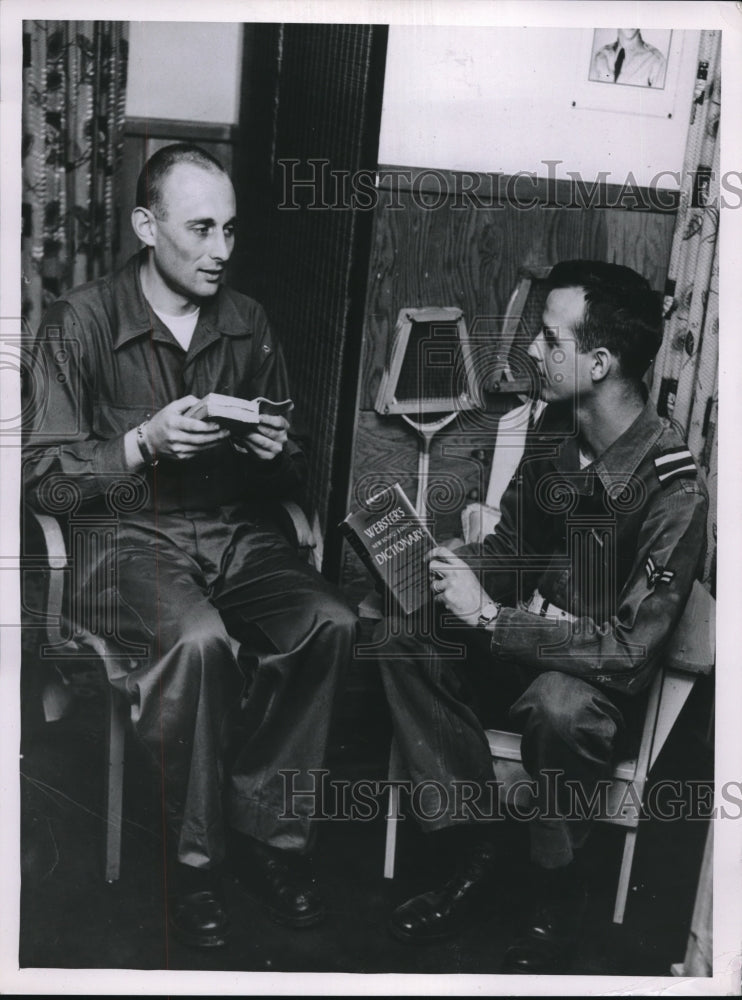 1957 Lackland AFB, Tex, Hungarian refugee G Locsey learning English - Historic Images