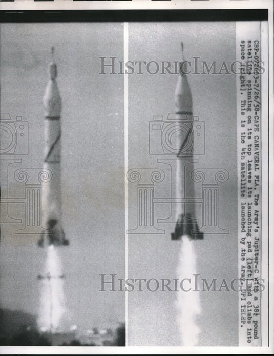 1958 Cape Canaveral, Fla. Amry Jupiter C missle launch - Historic Images