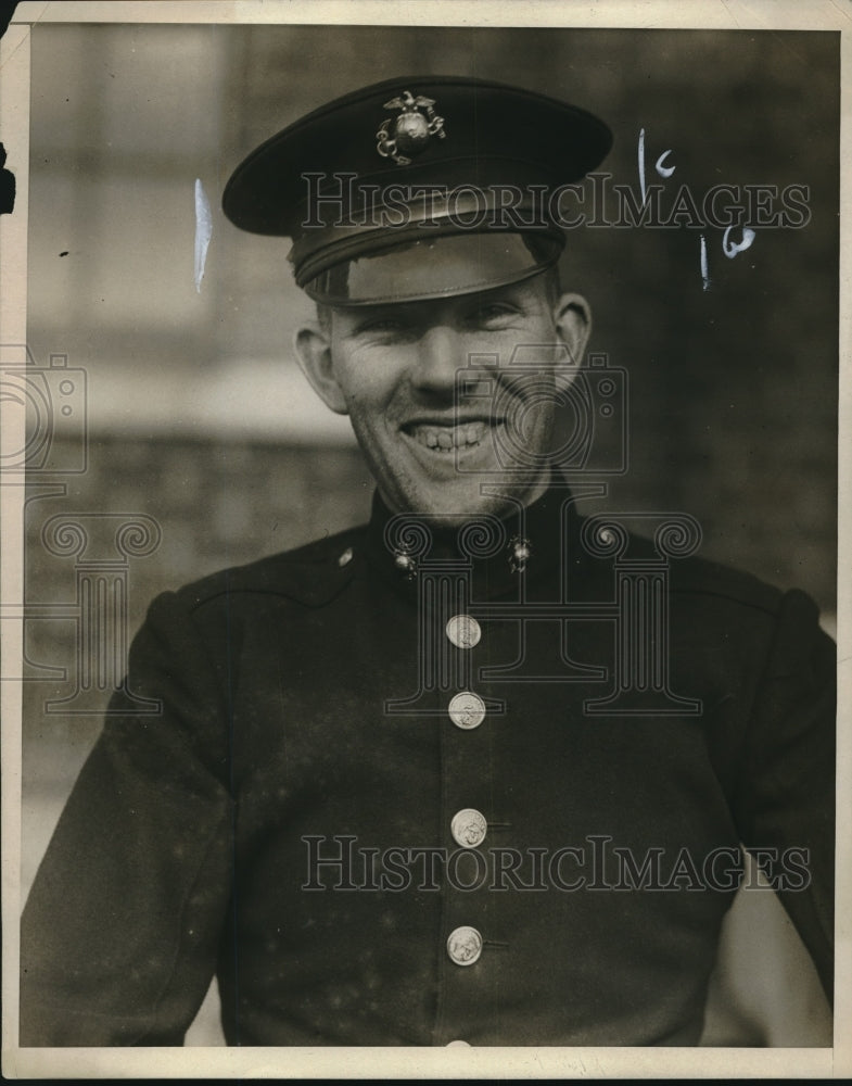 1925 Press Photo Smiling U.S Marine Frank Dundon of Binghampton N.Y.-Historic Images