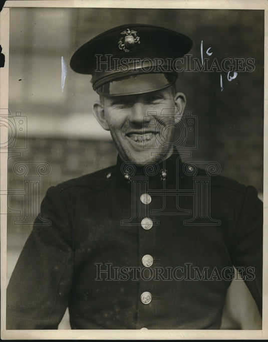 1925 Press Photo Smiling U.S Marine Frank Dundon of Binghampton N.Y.-Historic Images
