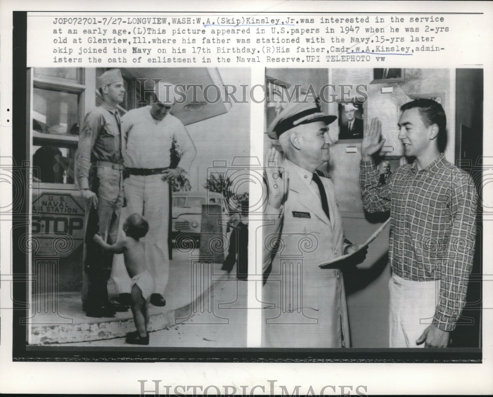 1962 Longview, Wash. WA Kinsley Jr &amp; dad Cmdr WA Kinsley - Historic Images