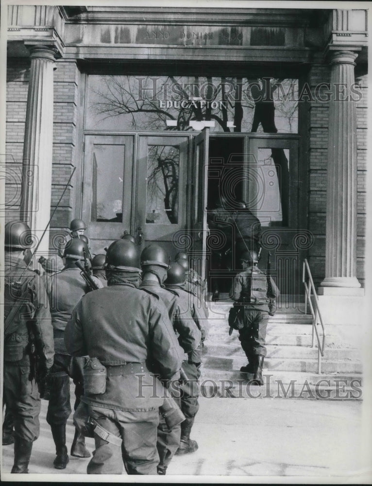 1969 National Guardsmen on striking situation at Univ. of Wisconsin. - Historic Images