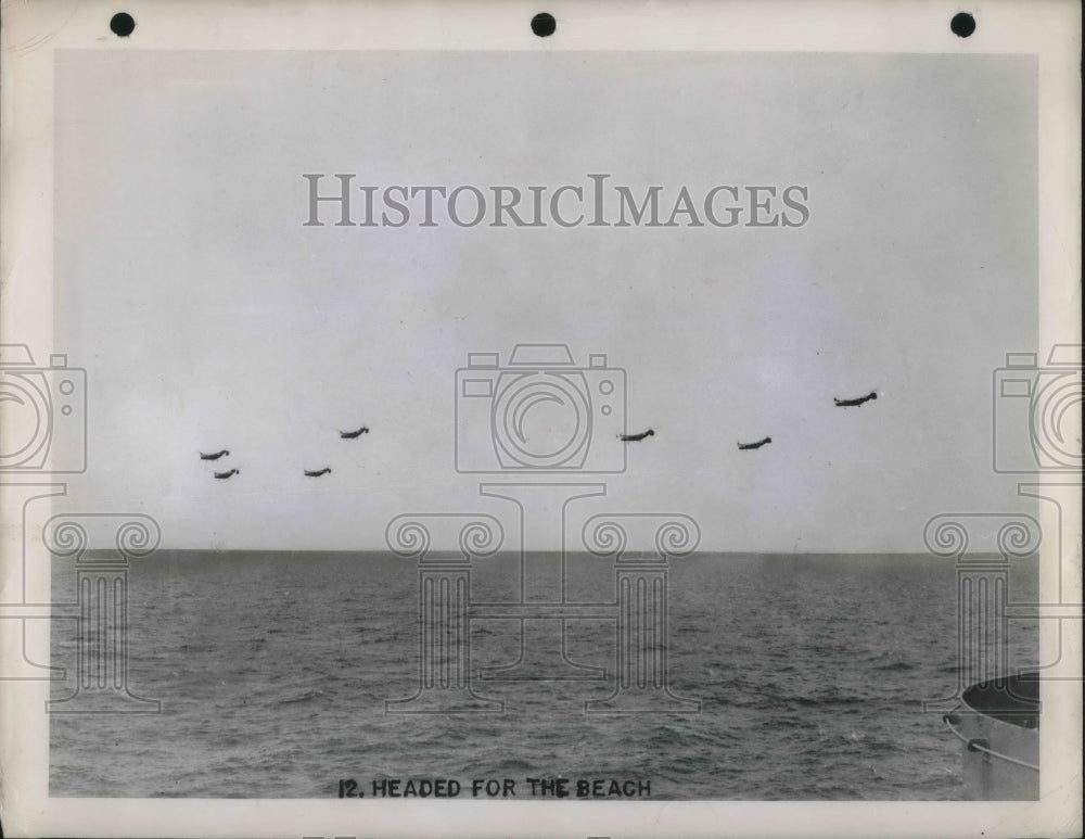 1950 Press Photo US Marines&#39; Helicopter Squadron Headed for their prey-Historic Images