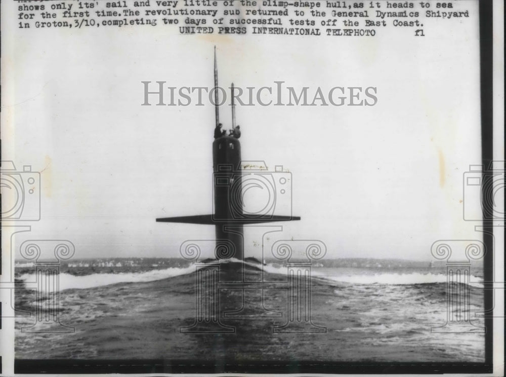 1959 US Navy sub Skipjack on sea trials  - Historic Images