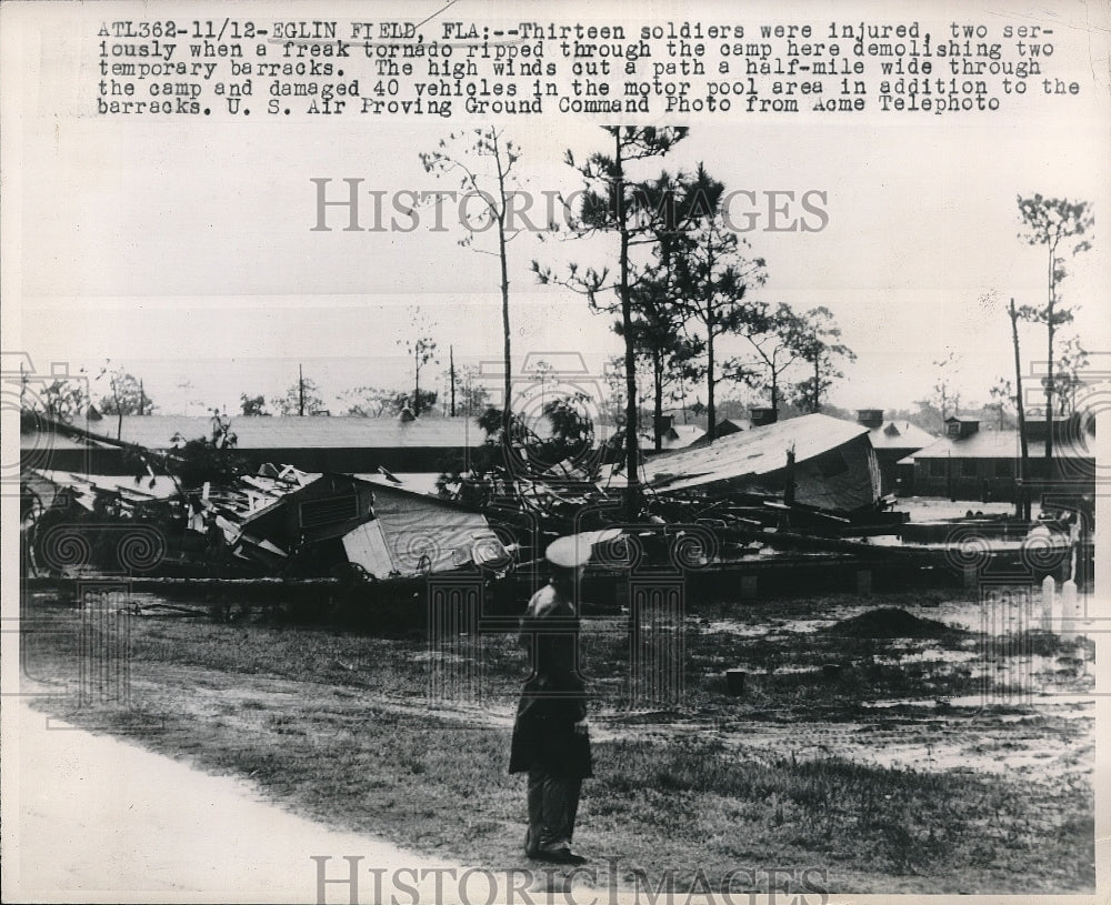 1947 Press Photo Eglin Field, Fla Destruction at AFB caused by tornado-Historic Images