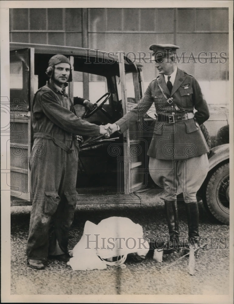 1936 Press Photo Major Harland McCormick of 1st Pursuit Squadron &amp; Capt WW Welsh-Historic Images