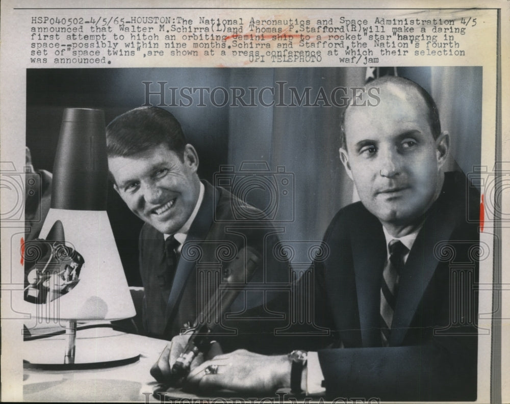 1965 Press Photo National Aeronautics & Space Administration in Houston Announce - Historic Images
