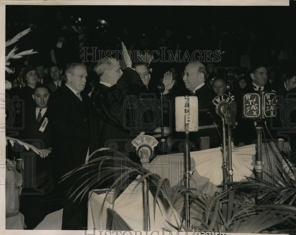 1937 Press Photo Springfield, IL Supreme Court Inauguration of Henry Horner-Historic Images