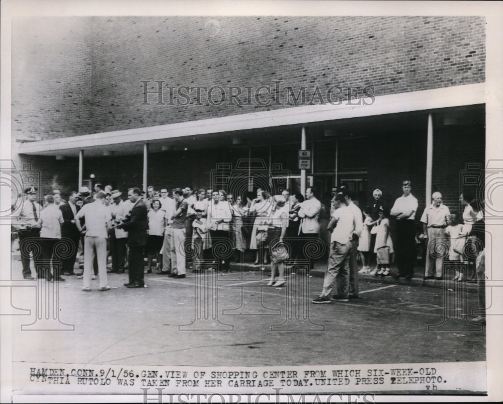 1956 Press Photo View of Haden Conn Shop Center Where Cynthia Rutolo was Kidnap - Historic Images