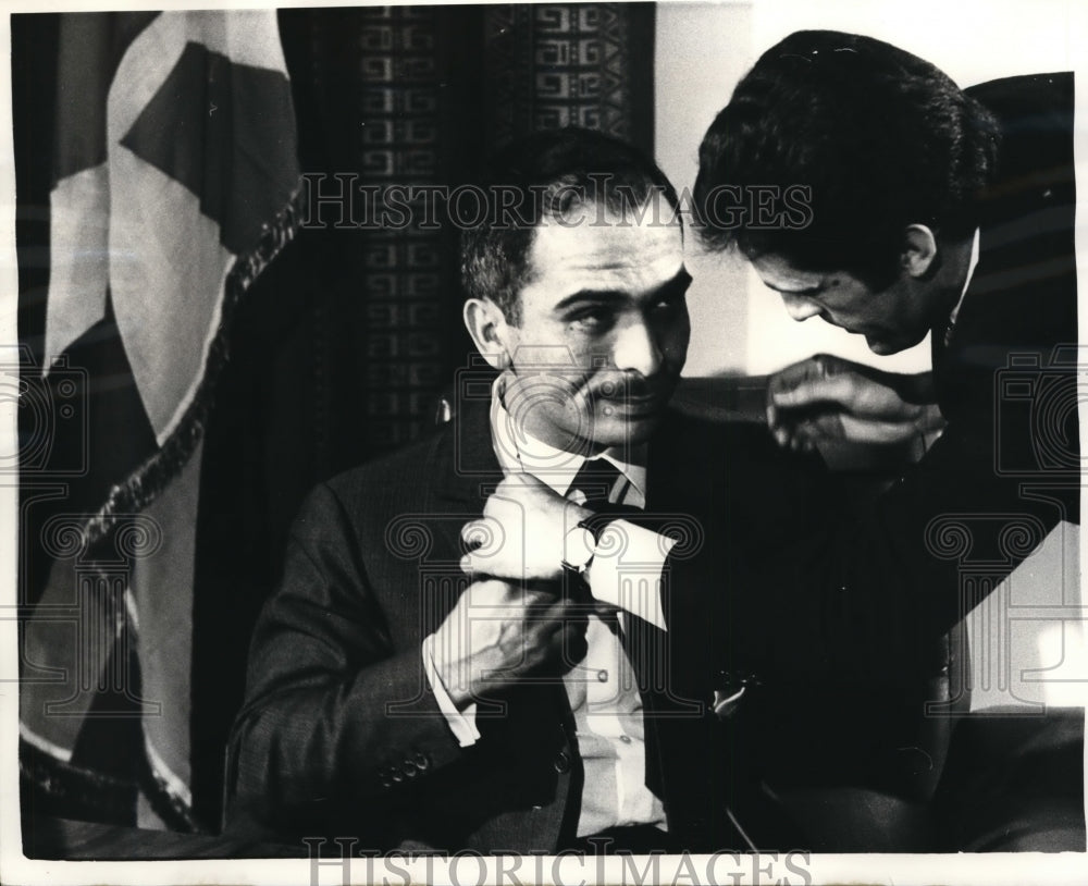 1970 Press Photo Amman, Jordan Royal Palace Italian Interview of King Hussein - Historic Images