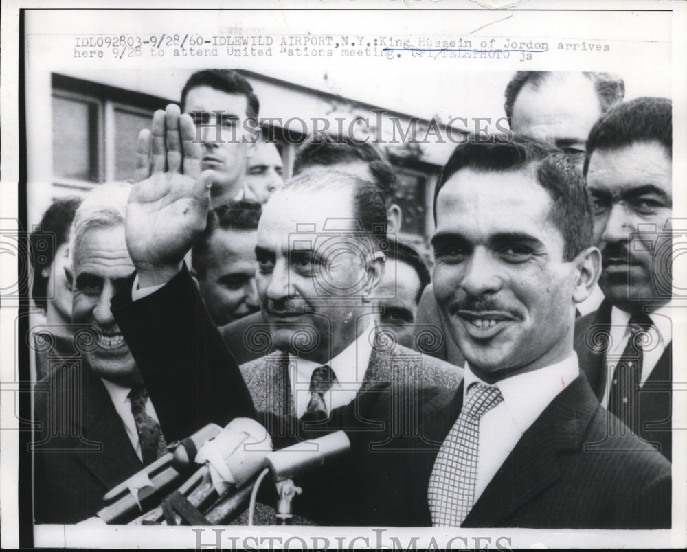 1960 Press Photo King Hussein of Jordan Arrives to Attend U.N. Meeting-Historic Images