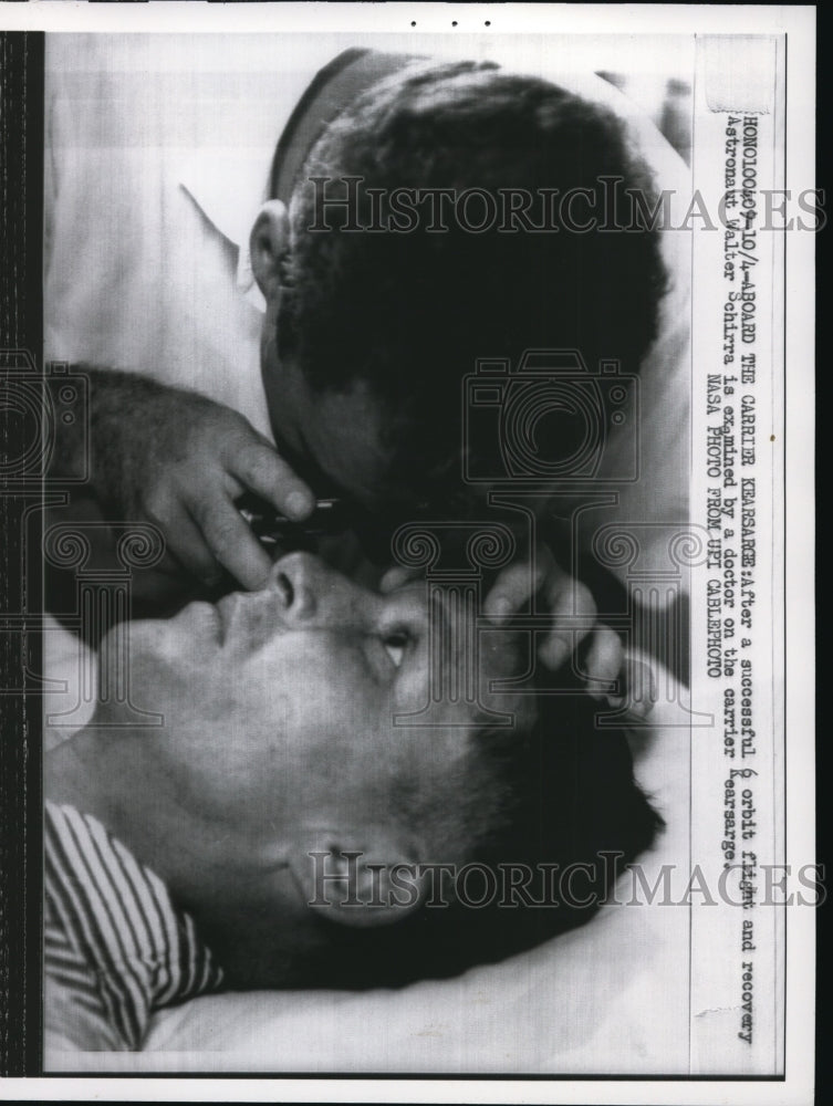 1962 Press Photo Astronaut Walter Schirra Examined After 6-Orbit Flight-Historic Images