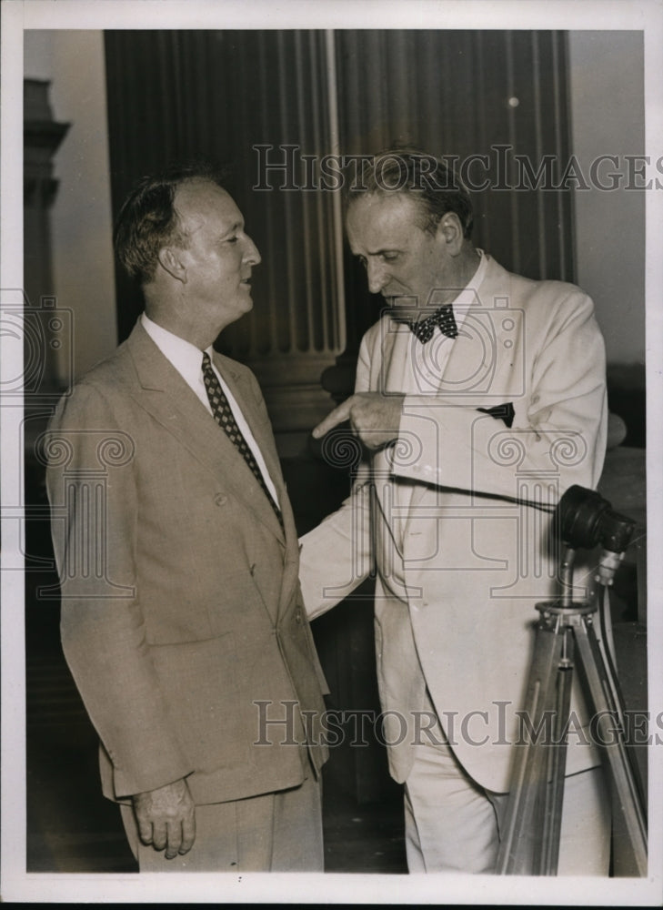 1937 Press Photo Sen Hugh Black Receives Well Wishes From Sen Henry F Ashurst - Historic Images