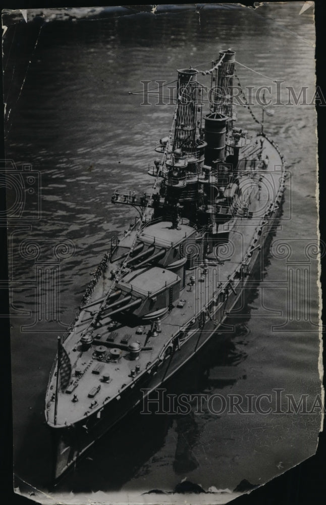 1923 Press Photo US Navy miniature warship shown in overhead view - Historic Images