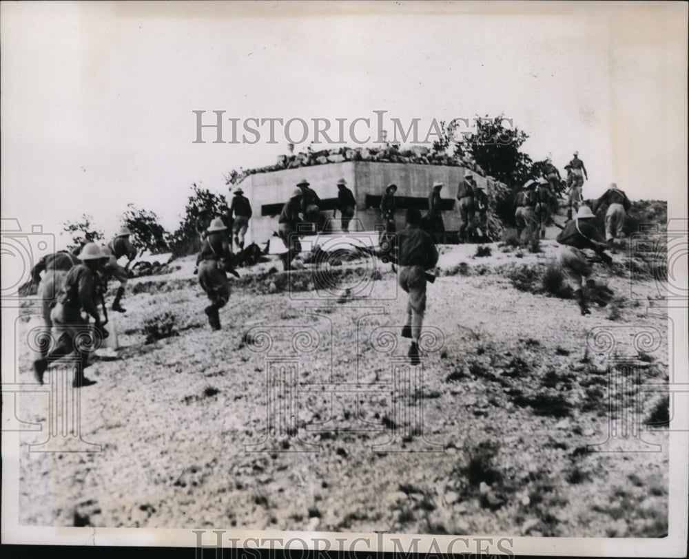 1938 Press Photo National Guardsmen for the Blue Defense Army in Camp Bullis, TX-Historic Images