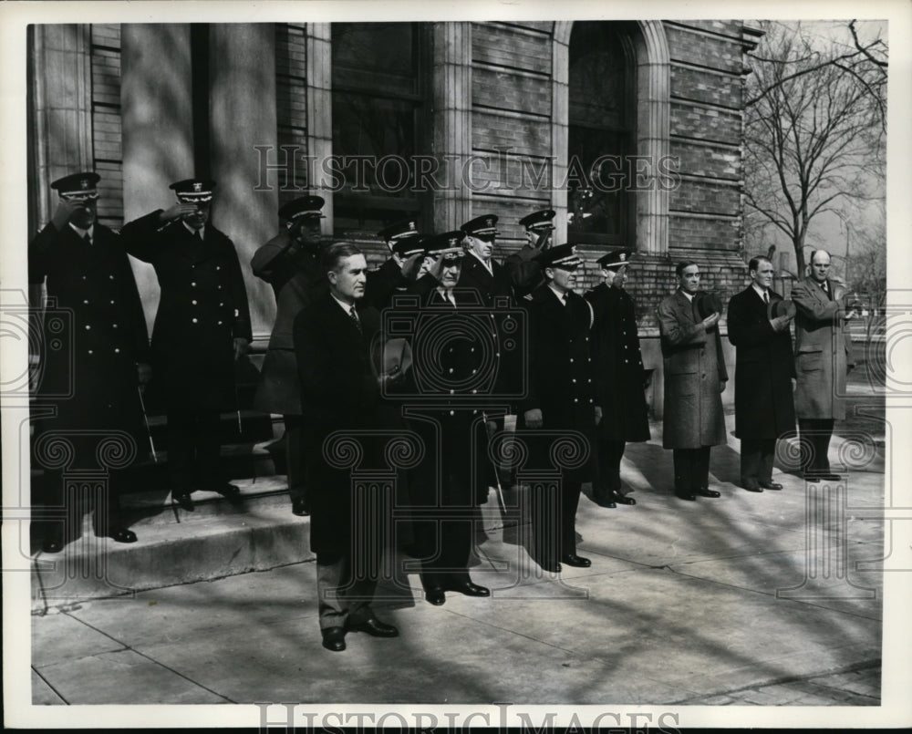 1937 Press Photo Charles Edison Made Tour of Inspection of Philly PA Navy Yard - Historic Images