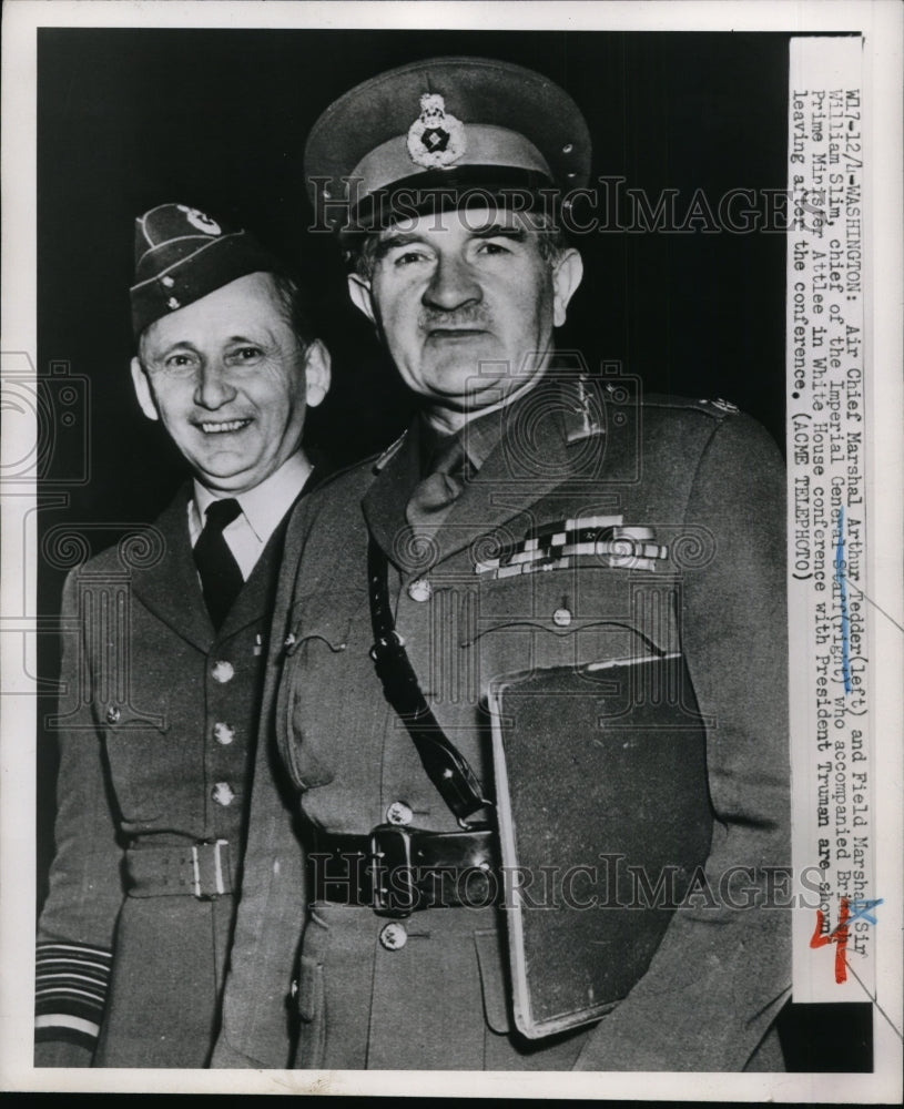 1950 Press Photo DC Air Chief Marshal Arthur Tedder &amp; Sir William Slim - Historic Images