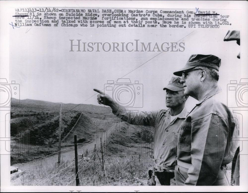 1962 Press Photo Gen David Coup at Suicide Ridge, Guantanamo Naval Base, Cuba-Historic Images