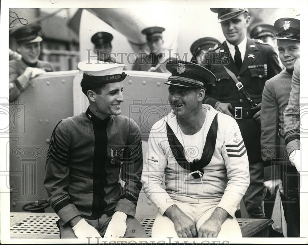 1934 Press Photo Military College Cadets visit HMS Dragon - Historic Images