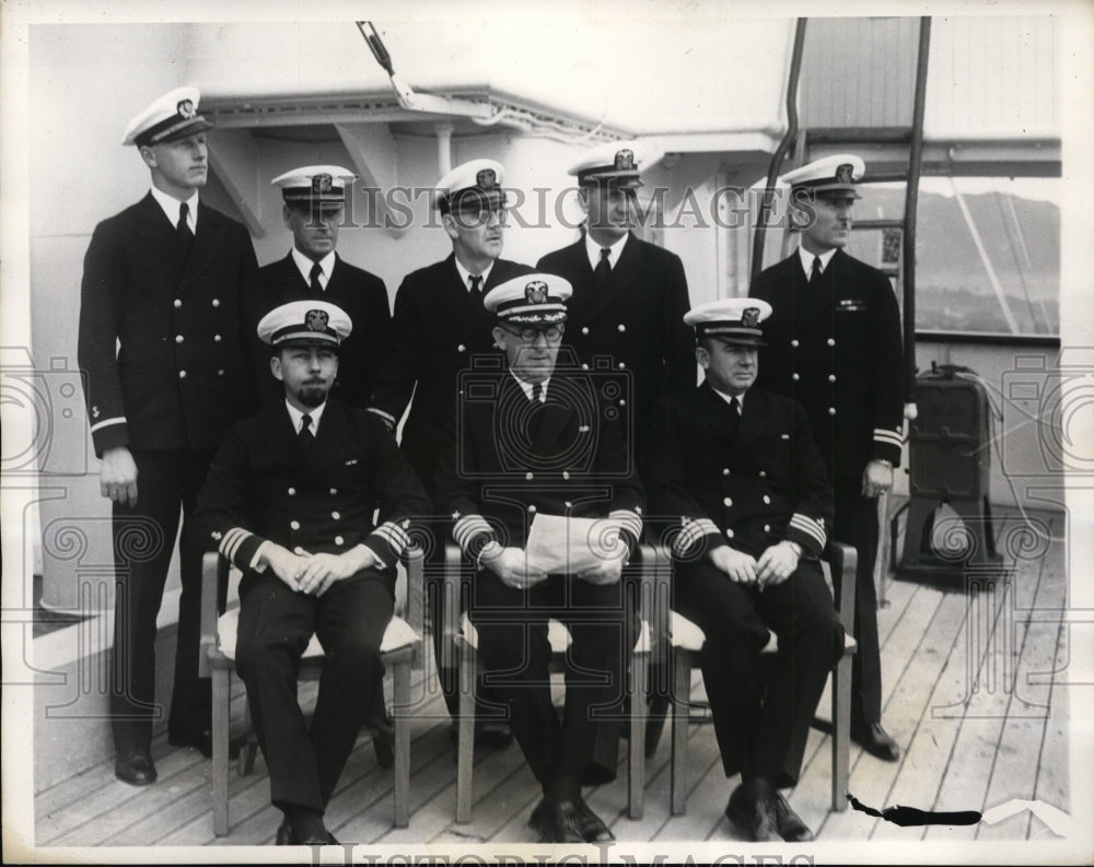 1934 Press Photo Officers of Naval Training Ship USS California - nem37368-Historic Images