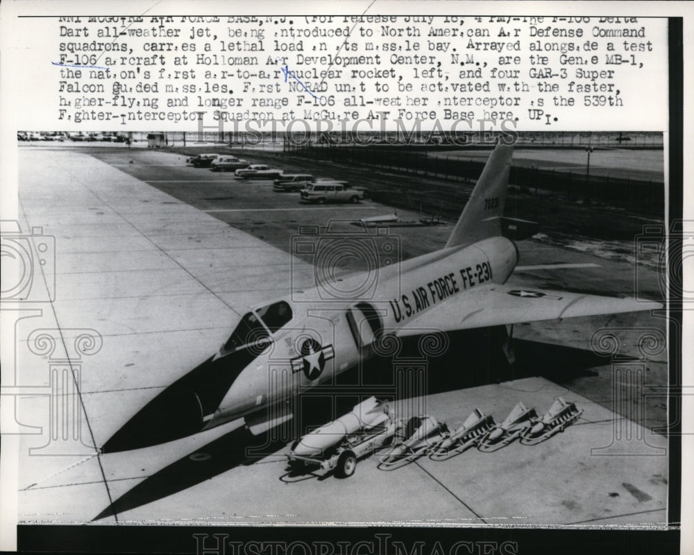 1959 Press Photo The new F-100 Delta Dart all weather jet of USAF in NJ-Historic Images