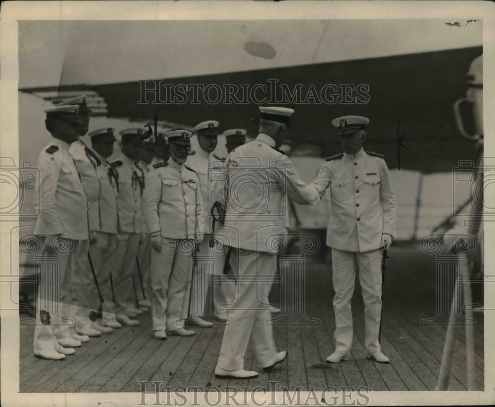 1921 Press Photo Admiral Wilson & Jones change of command of Atlantic Fleet - Historic Images